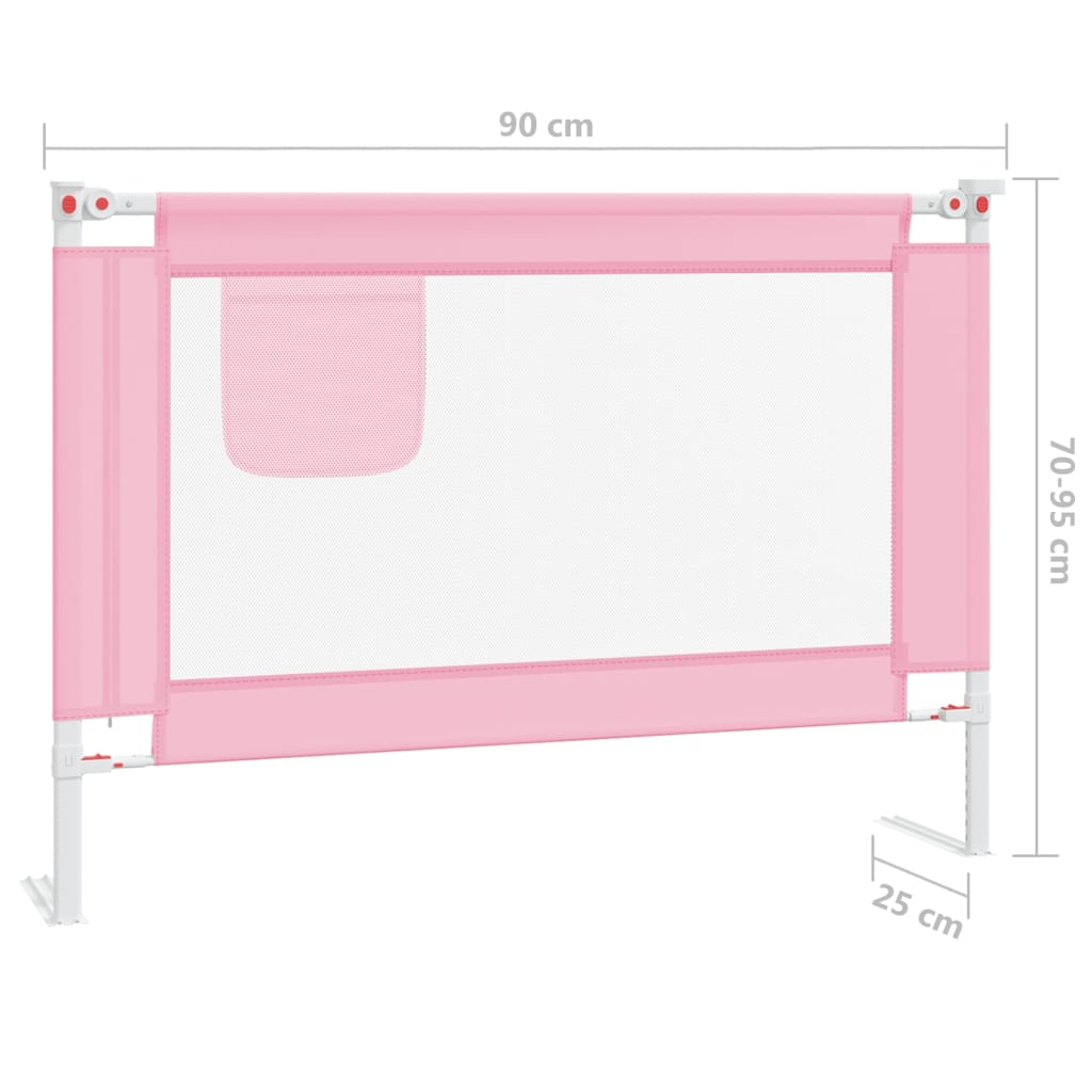 Barra de segurança p/ cama infantil tecido 90x25 cm rosa