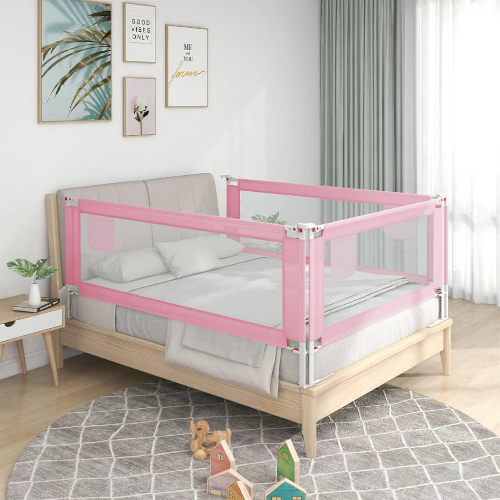 Barra de segurança p/ cama infantil tecido 90x25 cm rosa