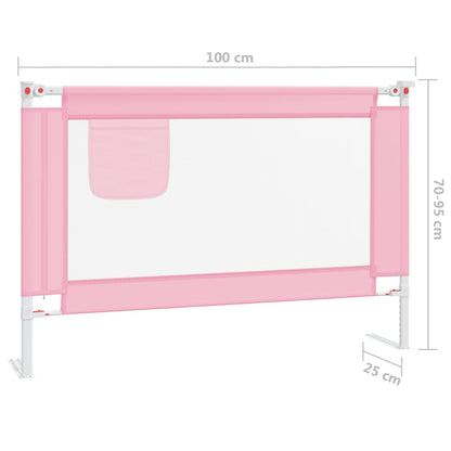 Barra de segurança p/ cama infantil tecido 100x25 cm rosa