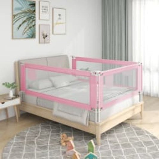 Barra de segurança p/ cama infantil tecido 140x25 cm rosa