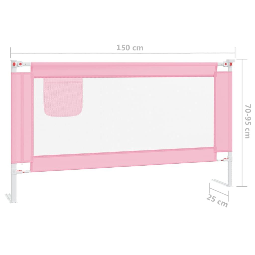 Barra de segurança p/ cama infantil tecido 150x25 cm rosa