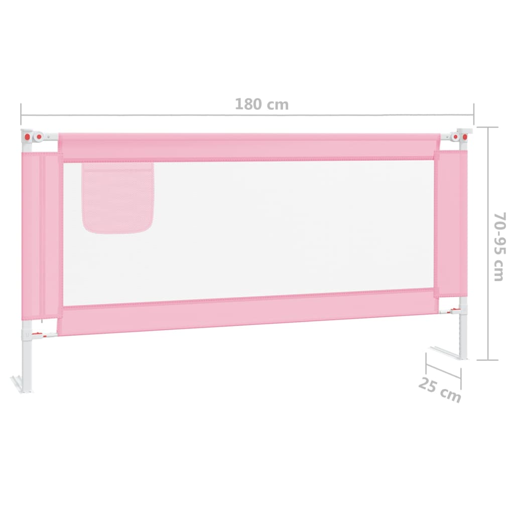 Barra de segurança p/ cama infantil tecido 180x25 cm rosa