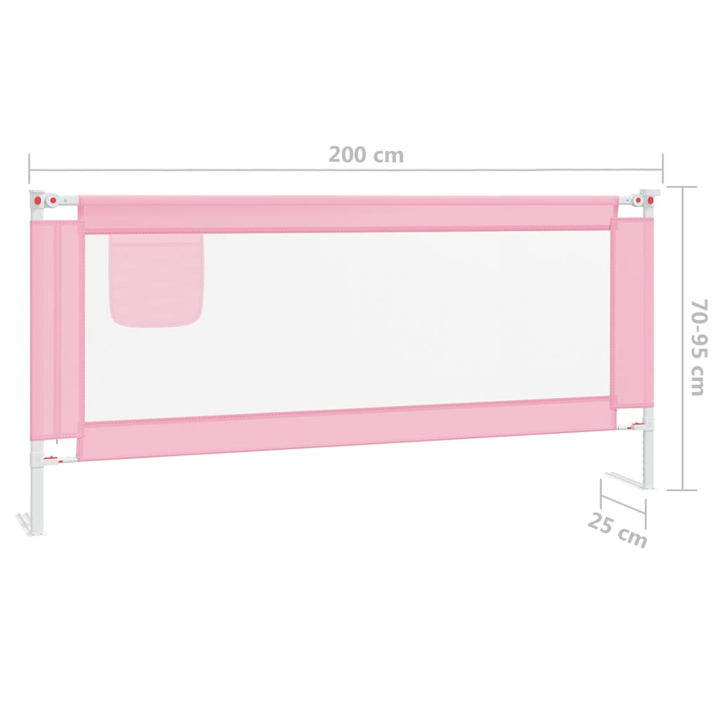 Barra de segurança p/ cama infantil tecido 200x25 cm rosa