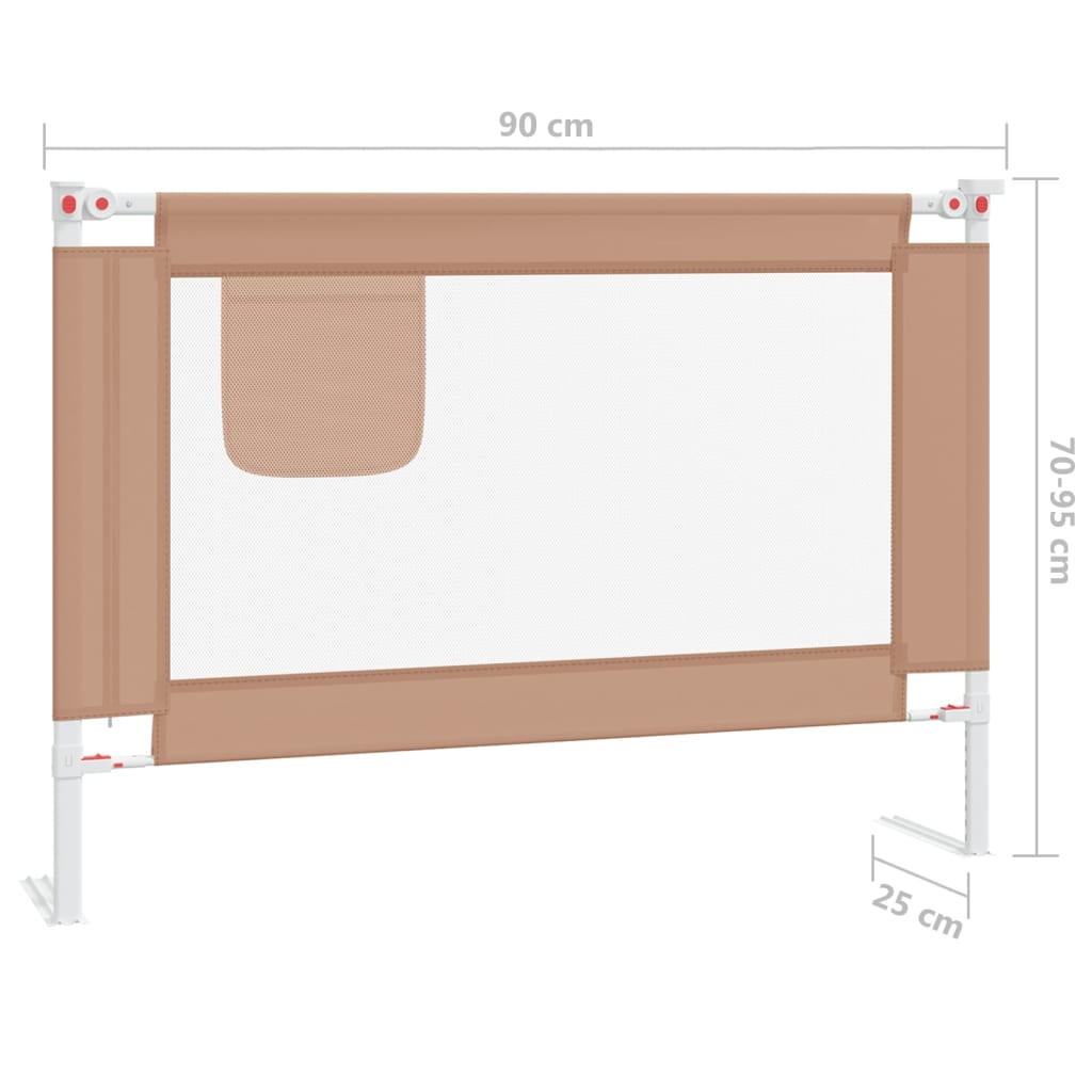 Barra segur. p/ cama infantil tecido 90x25 cm cinza-acastanhado