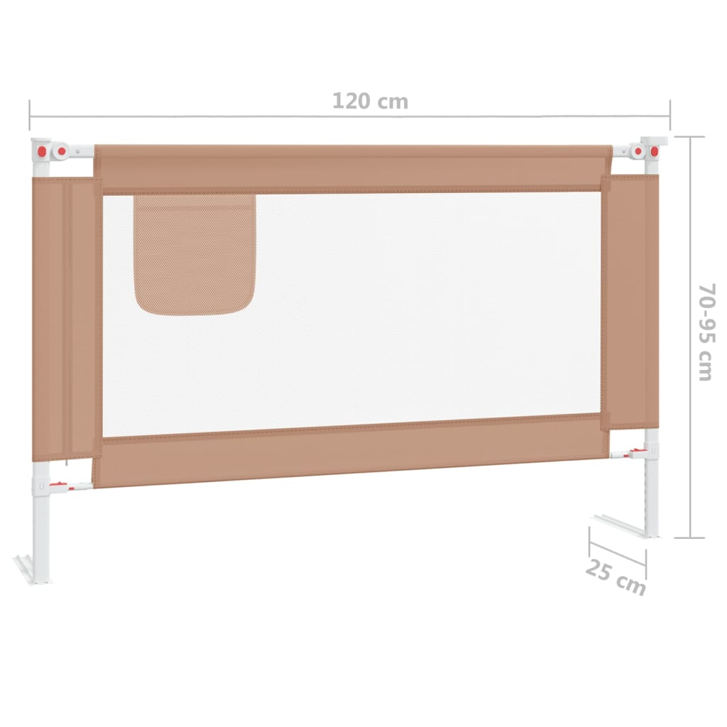 Barra segur. p/ cama infantil tecido 120x25cm cinza-acastanhado