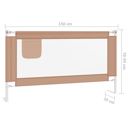 Barra segur. p/ cama infantil tecido 150x25cm cinza-acastanhado