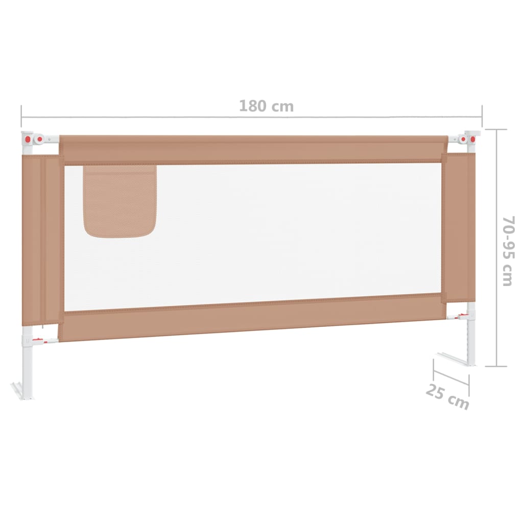 Barra segur. p/ cama infantil tecido 180x25cm cinza-acastanhado