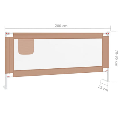 Barra segur. p/ cama infantil tecido 200x25cm cinza-acastanhado