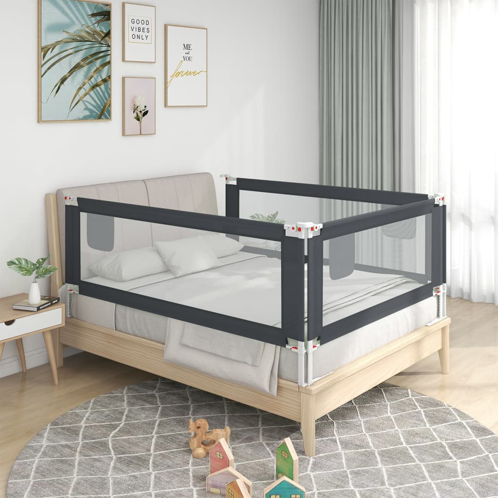 Barra segurança p/ cama infantil tecido 90x25 cm cinza-escuro