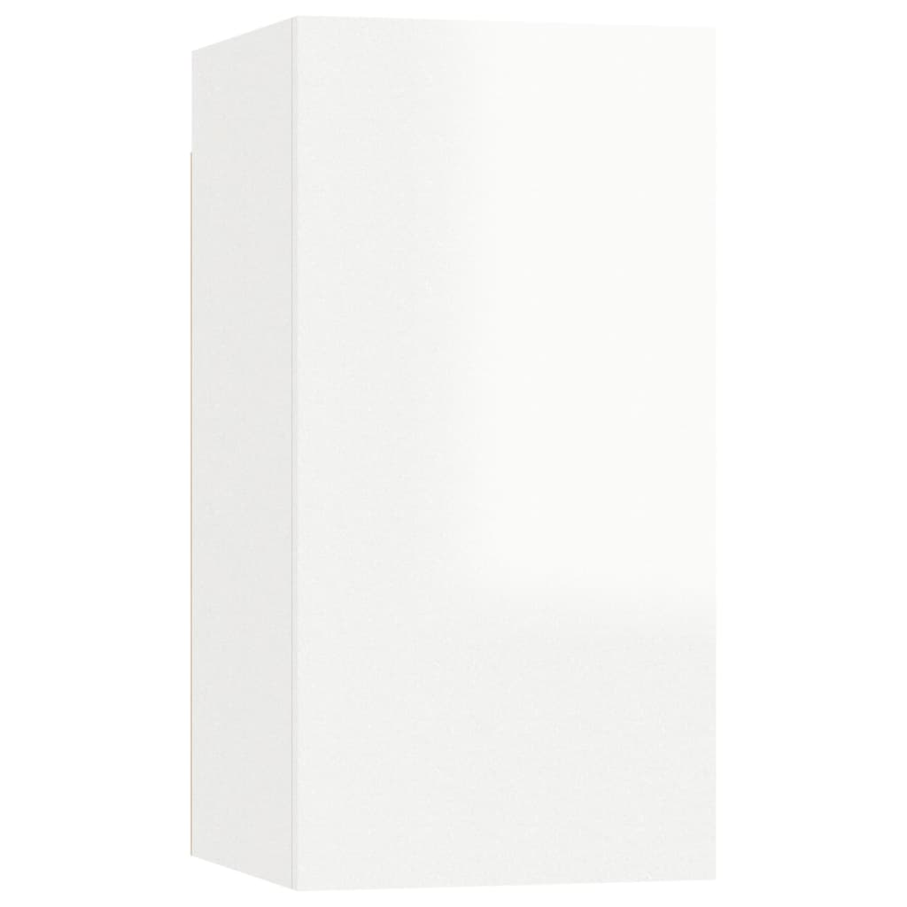 Móveis de TV 2 pcs 30,5x30x60 cm contraplacado branco brilhante