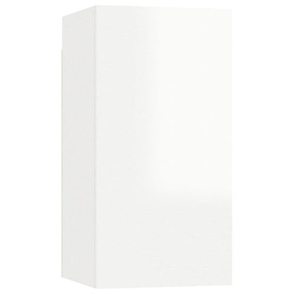 Móveis de TV 2 pcs 30,5x30x60 cm contraplacado branco brilhante