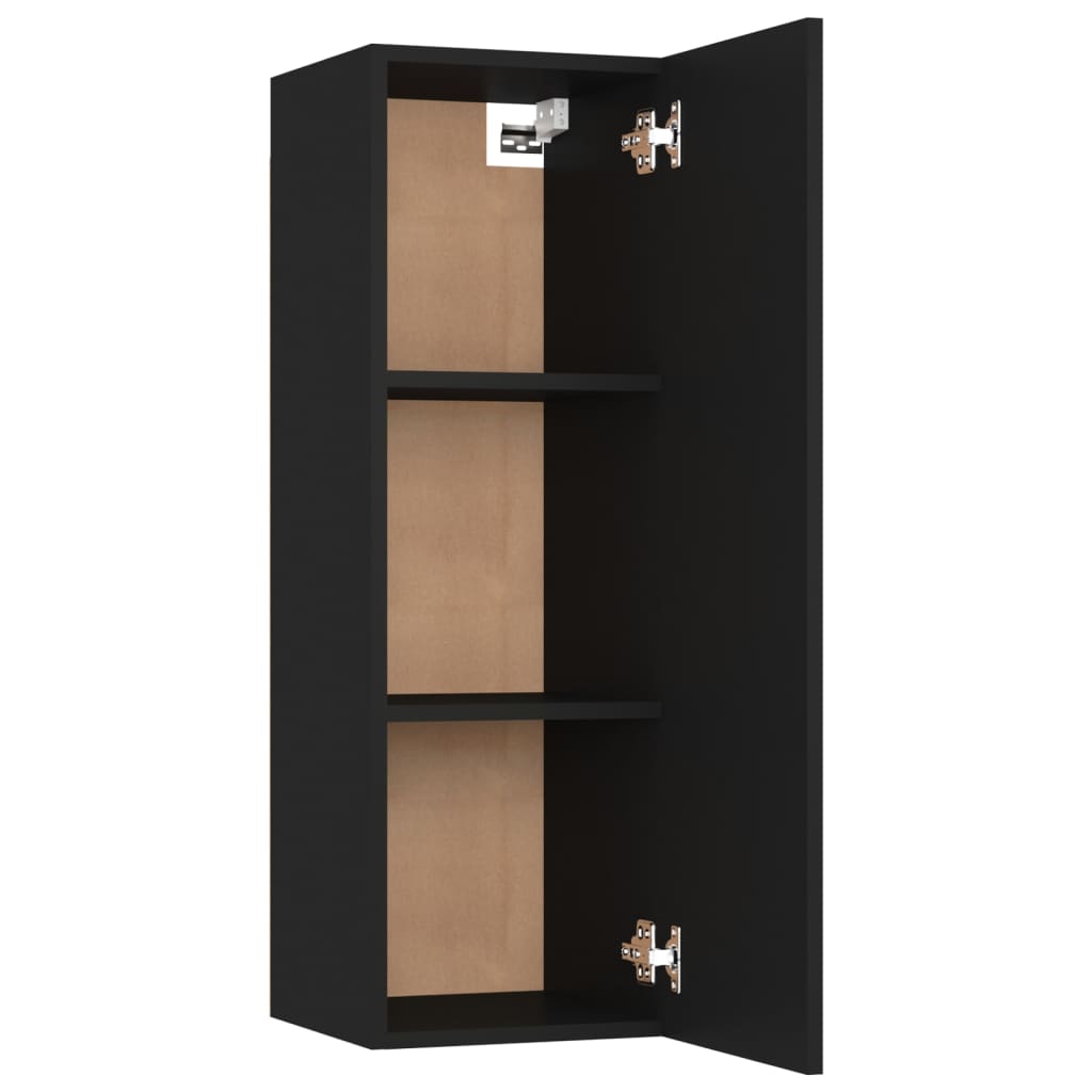 Móveis de TV 2 pcs 30,5x30x90 cm contraplacado preto