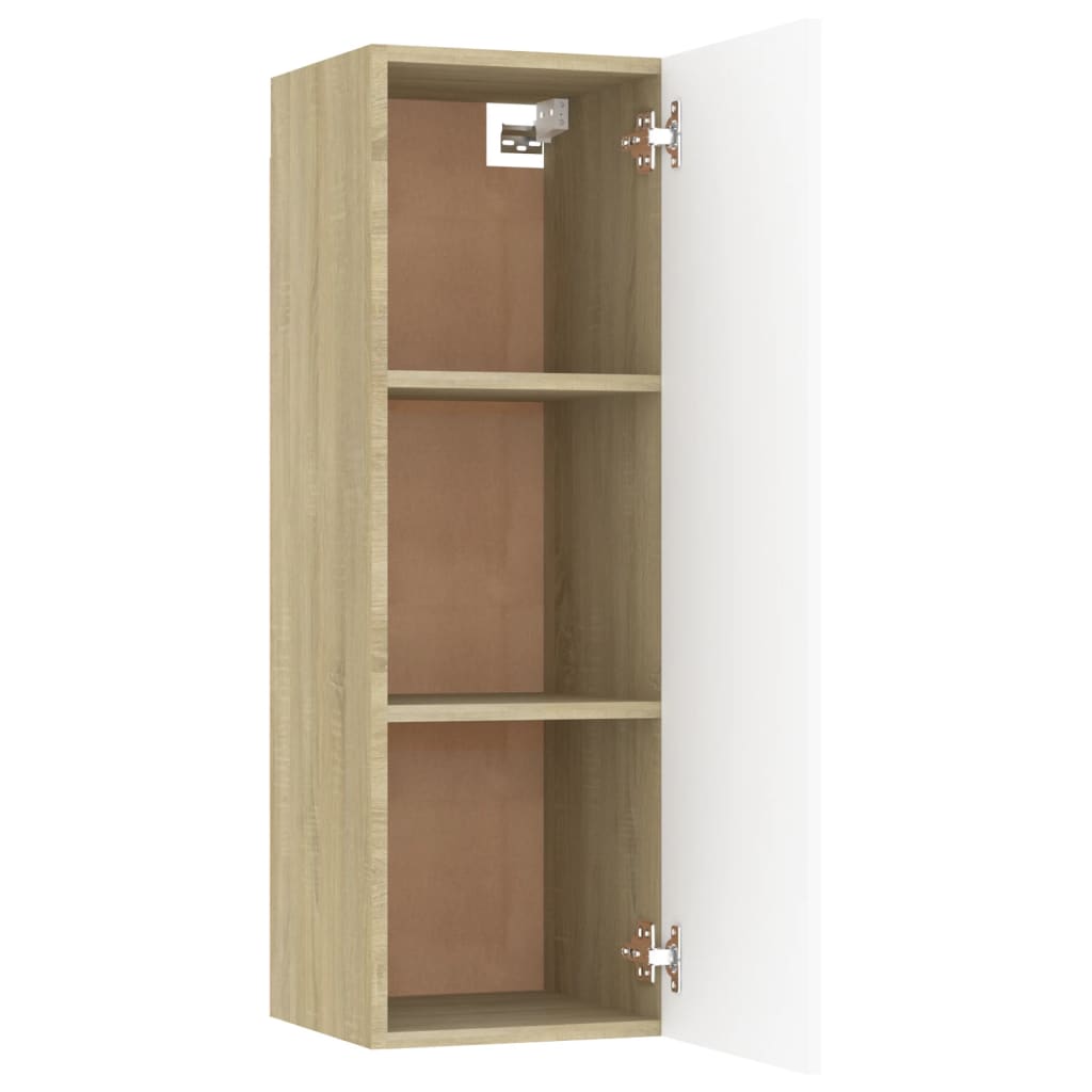 Móveis de TV 2 pcs 30,5x30x90cm contrap. branco/carvalho sonoma