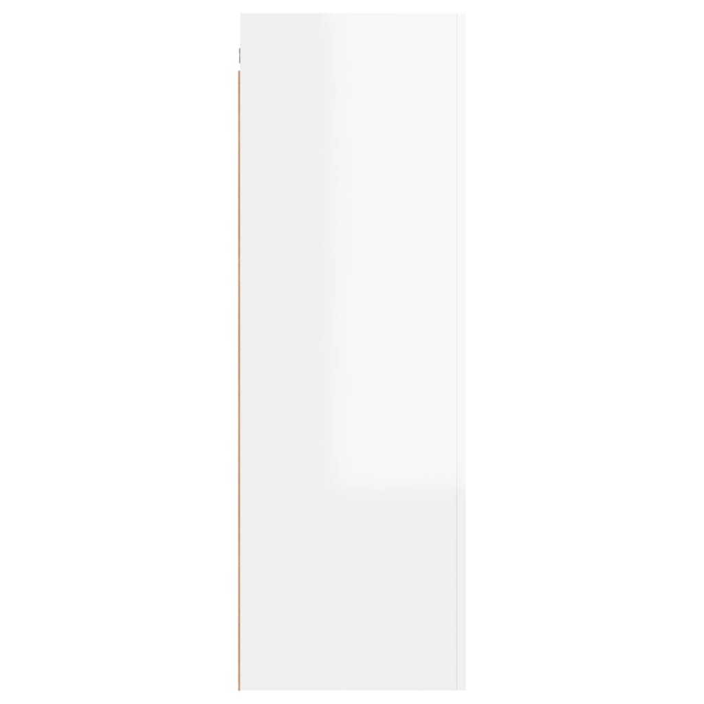 Móveis de TV 2 pcs 30,5x30x90 cm contraplacado branco brilhante