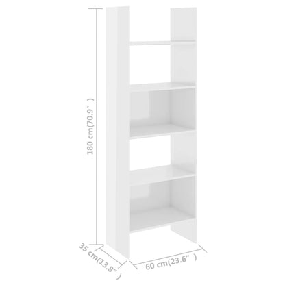 Estante 60x35x180 cm contraplacado branco brilhante