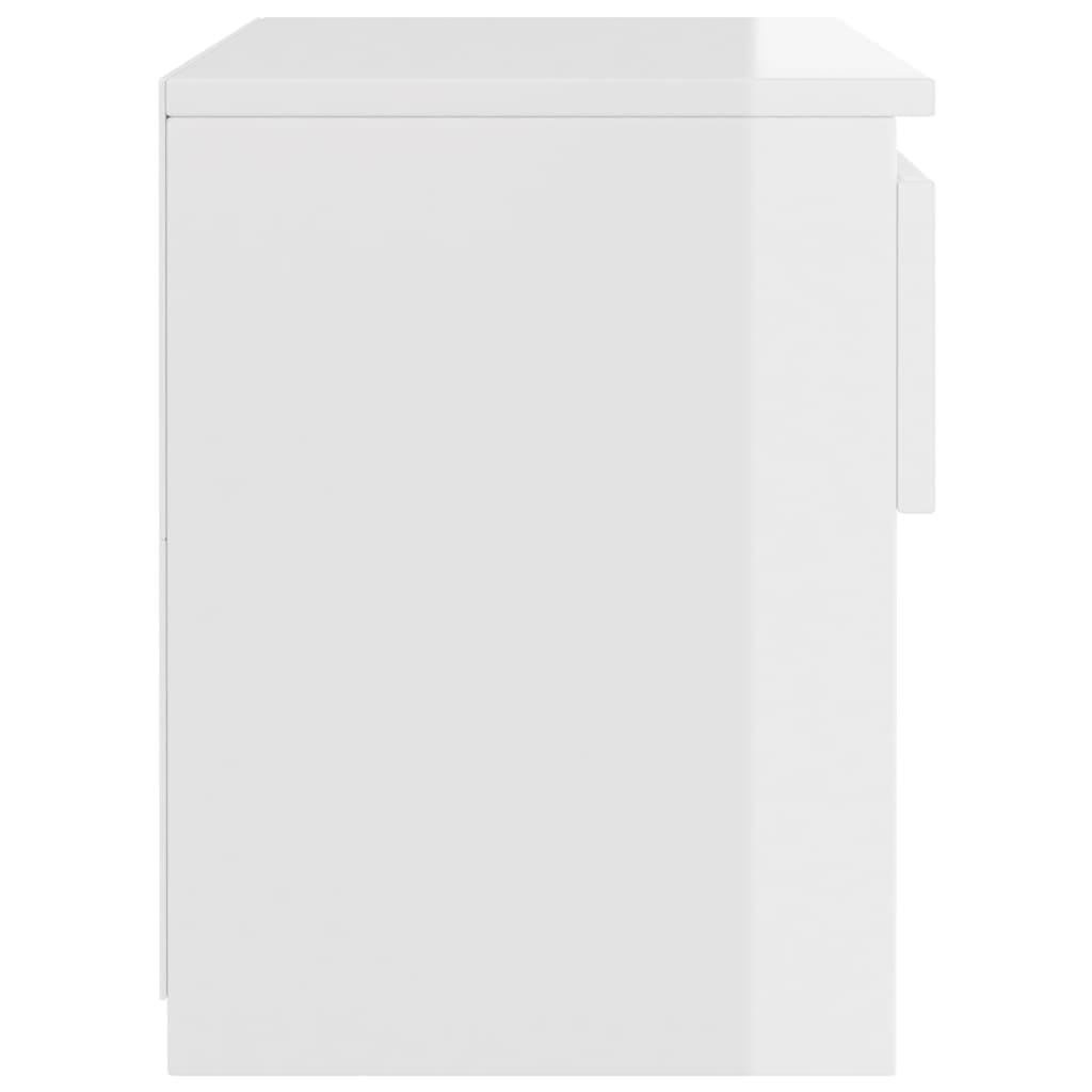 Mesa de cabeceira 40x30x39 cm contraplacado branco brilhante