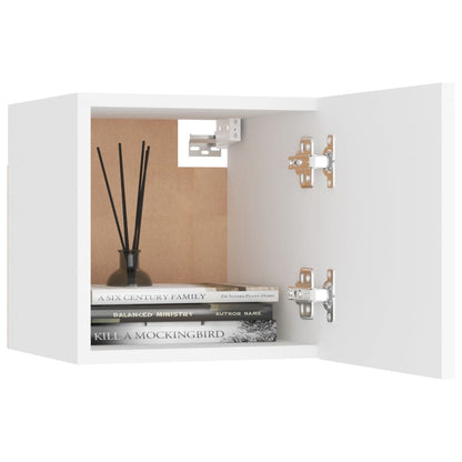 Móvel de TV de parede 2 pcs 30,5x30x30 cm branco