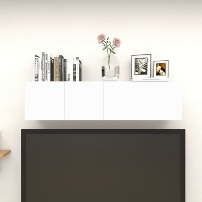 Móvel de TV de parede 4 pcs 30,5x30x30 cm branco