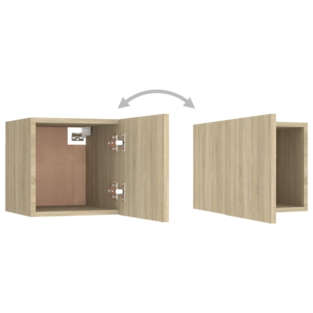 Móveis de TV de parede 2 pcs 30,5x30x30 cm carvalho sonoma