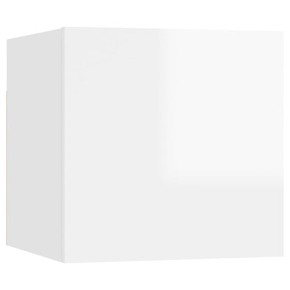 Móvel de TV de parede 2 pcs 30,5x30x30 cm branco brilhante