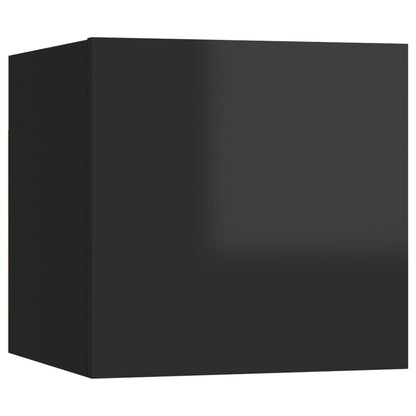 Móvel de TV de parede 2 pcs 30,5x30x30 cm preto brilhante