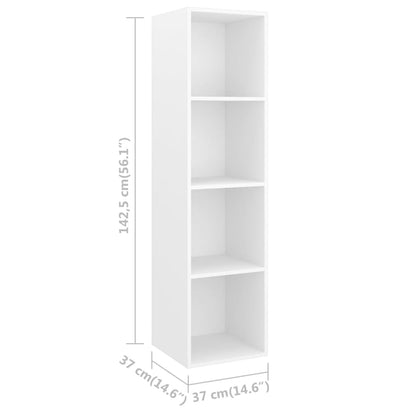 Armário de parede para TV 37x37x142,5 cm contraplacado branco