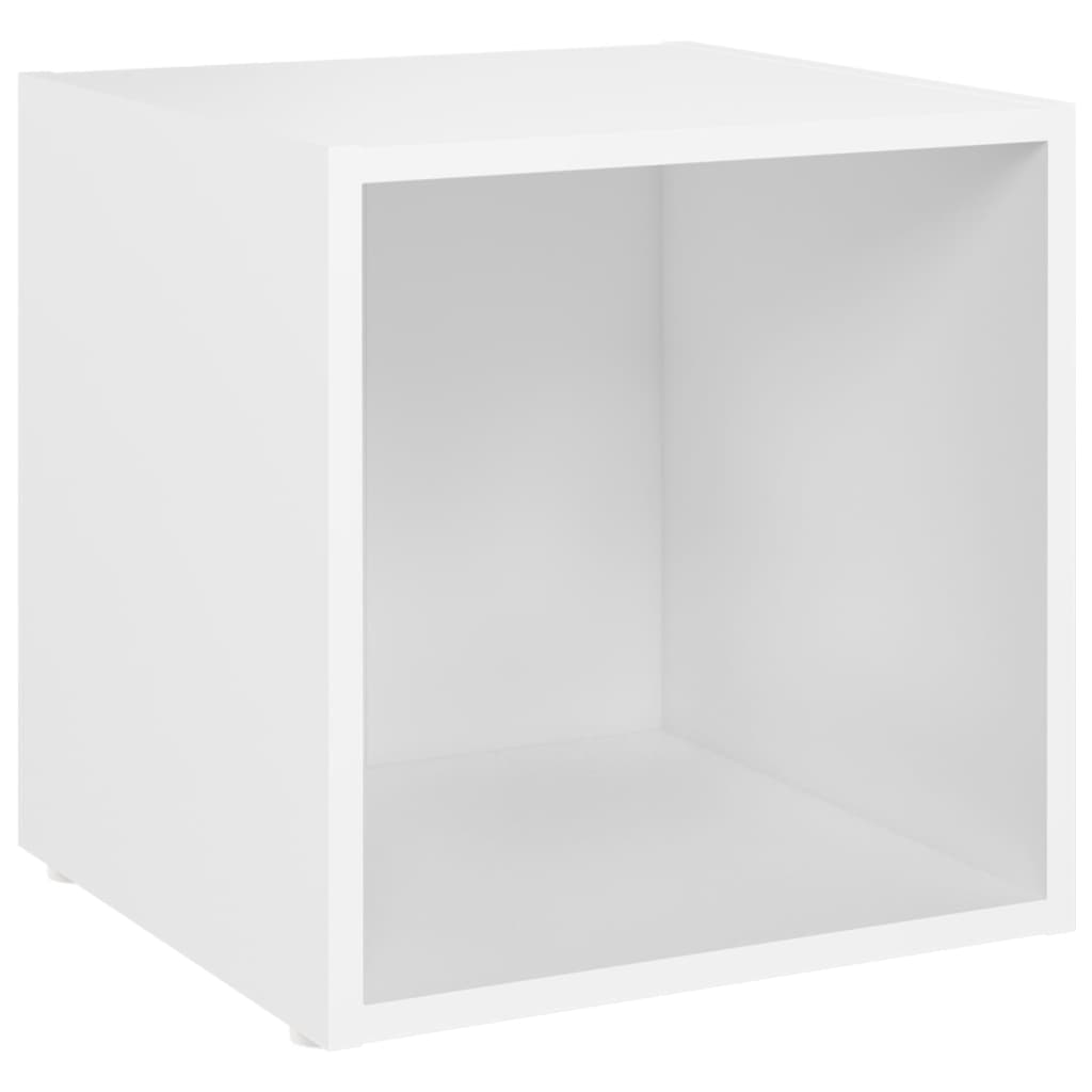 Móveis de TV 2 pcs 37x35x37 cm derivados de madeira branco