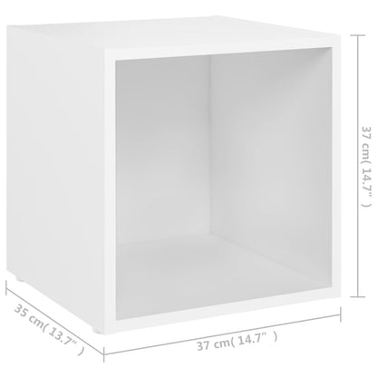 Móveis de TV 2 pcs 37x35x37 cm derivados de madeira branco