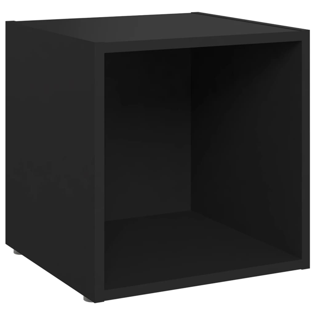 Móveis de TV 2 pcs 37x35x37 cm contraplacado preto