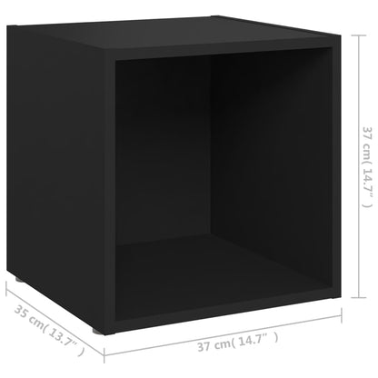 Móveis de TV 2 pcs 37x35x37 cm contraplacado preto