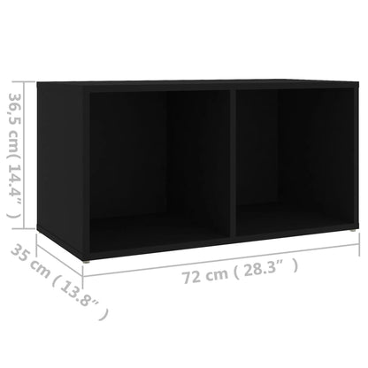 Móvel de TV 72x35x36,5 cm contraplacado preto