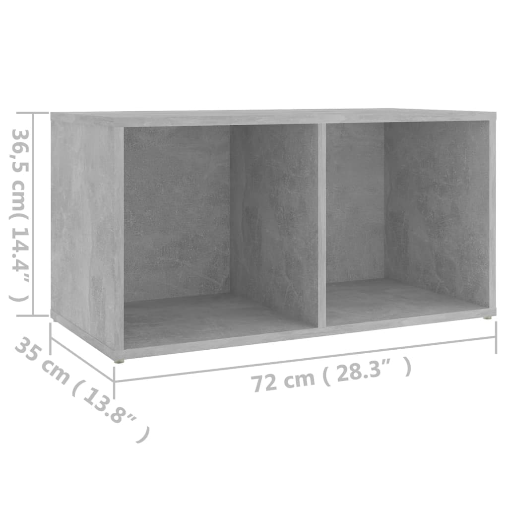 Móvel de TV 72x35x36,5 cm contraplacado cinzento cimento