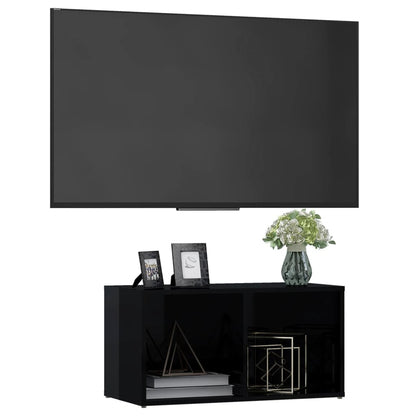 Mesa de Apoio Tower com 2 Compartimentos - Preto Brilhante - Design Moderno