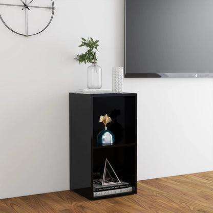 Mesa de Apoio Tower com 2 Compartimentos - Preto Brilhante - Design Moderno