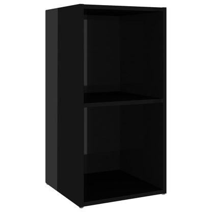 Mesa de Apoio Tower com 2 Compartimentos - Preto Brilhante - Design Moderno