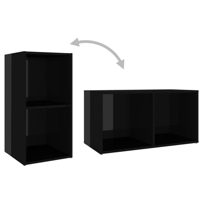 Mesa de Apoio Tower com 2 Compartimentos - Preto Brilhante - Design Moderno