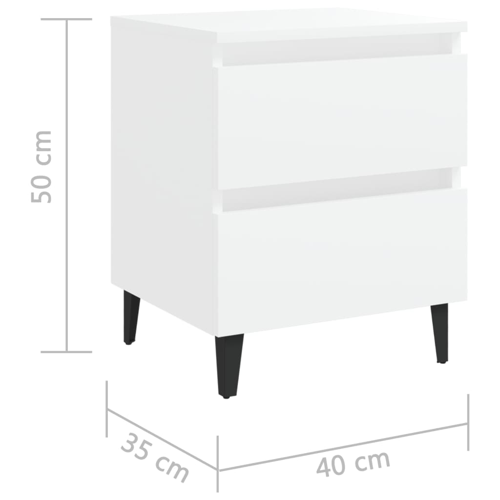 Mesa de cabeceira 40x35x50 cm contraplacado branco