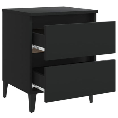 Conjunto de 2 Mesinhas de Cabeceira Dariu com 2 Gavetas - Preto - Design Moderno