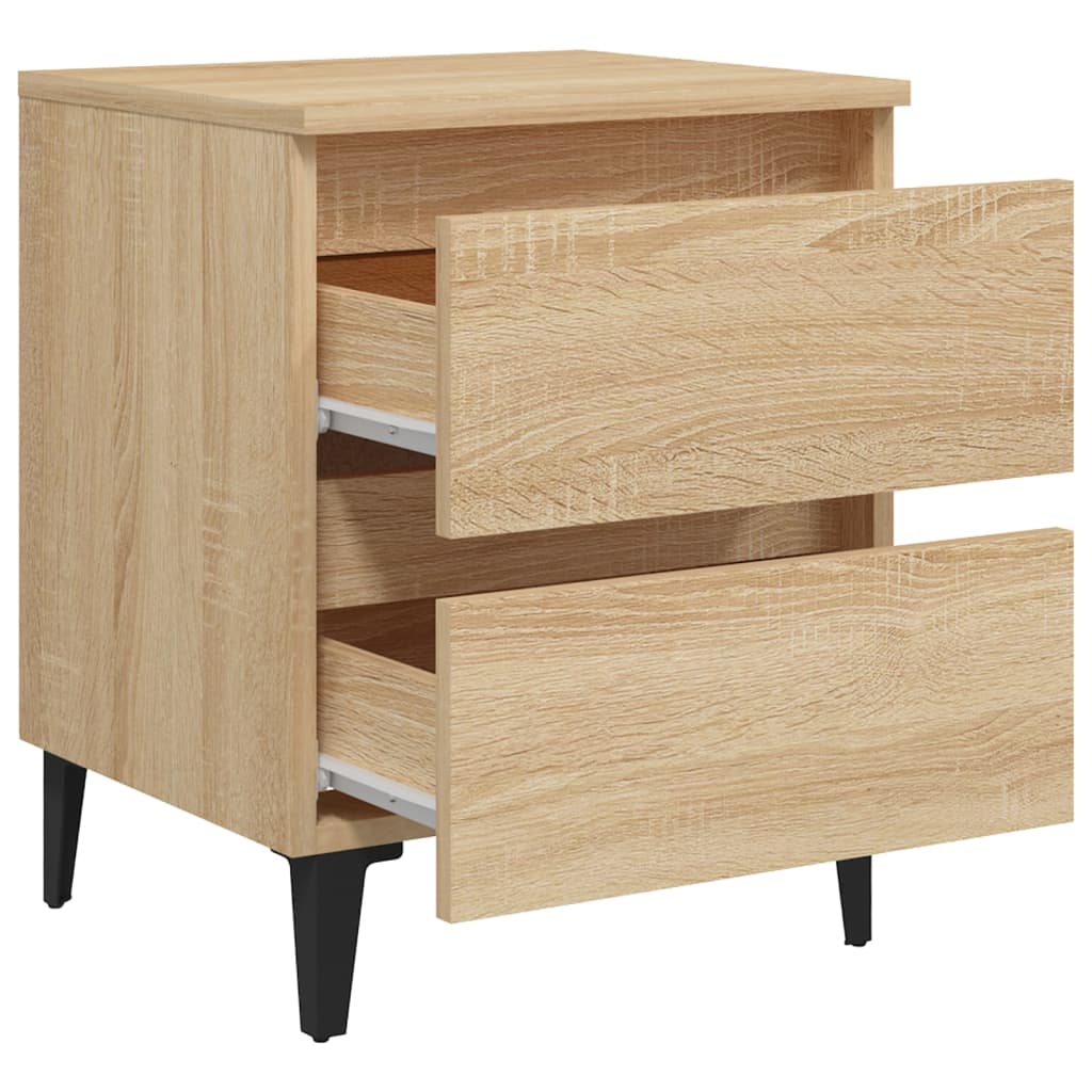 Conjunto de 2 Mesinhas de Cabeceira Dariu com 2 Gavetas - Carvalho - Design Moderno