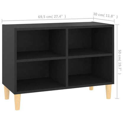 Móvel de TV Larn com 4 Prateleiras de 69 cm - Preto - Design Nórdico