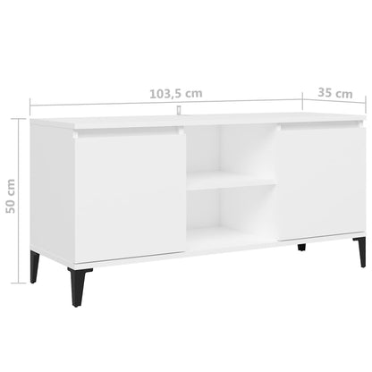 Móvel de TV com pernas em metal 103,5x35x50 cm branco