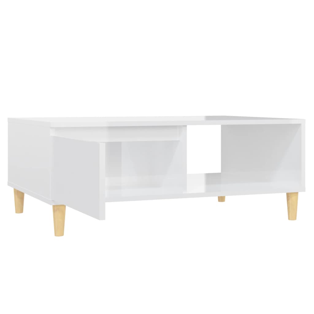 Mesa de Centro Donki com Porta - Branco Brilhante - Design Nórdico