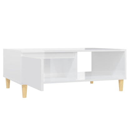 Mesa de Centro Donki com Porta - Branco Brilhante - Design Nórdico