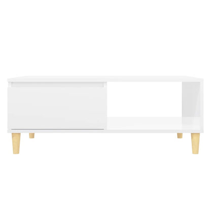 Mesa de Centro Donki com Porta - Branco Brilhante - Design Nórdico