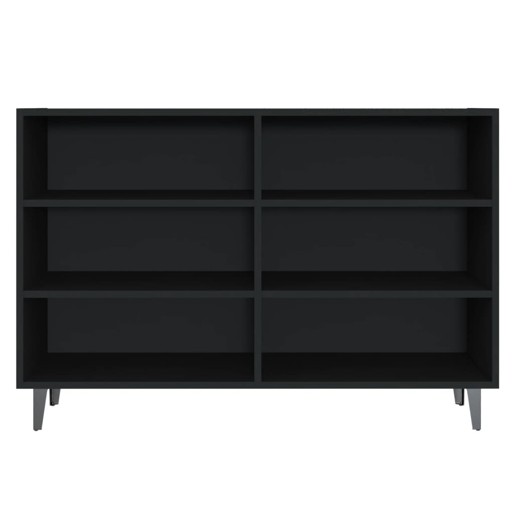 Aparador Lotiv - Cor Preto -  Com 6 Prateleiras - 103,5x35x70 cm - Design Moderno