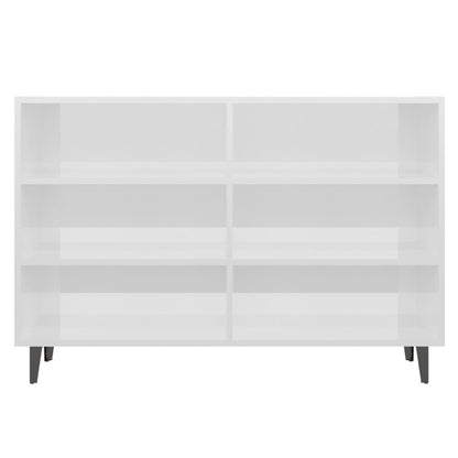 Aparador Lotiv - Cor Branco Brilhante -  Com 6 Prateleiras - 103,5x35x70 cm - Design Moderno