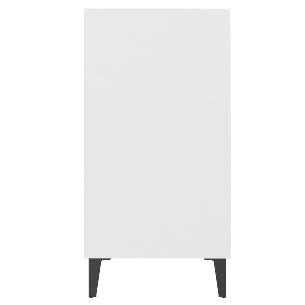 Aparador Yang - Cor Branco - Com 3 Prateleiras - 57x35x70 cm - Em Contraplacado e Pernas em Metal - Design Minimalista