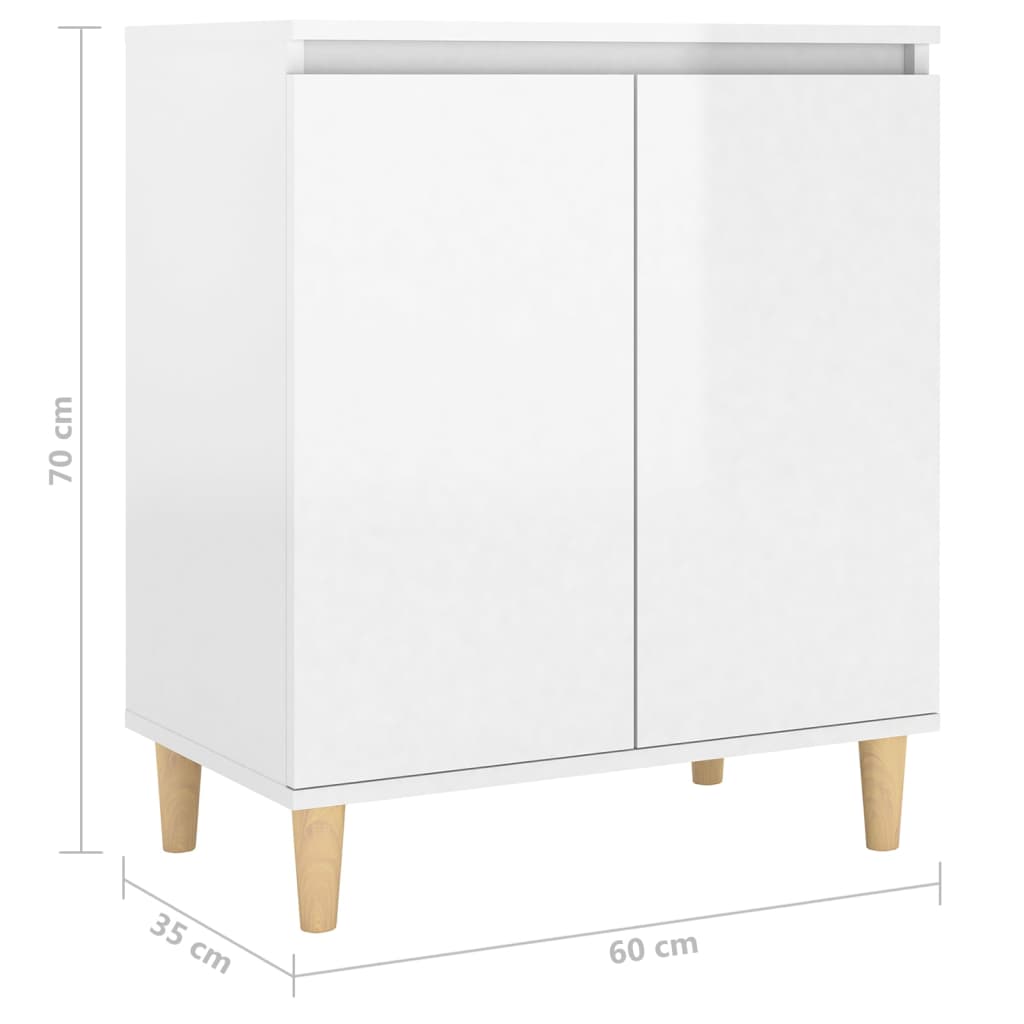 Aparador Thauan de 60cm - Branco Brilhante - Design Escandinavo