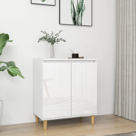 Aparador Thauan de 60cm - Branco Brilhante - Design Escandinavo