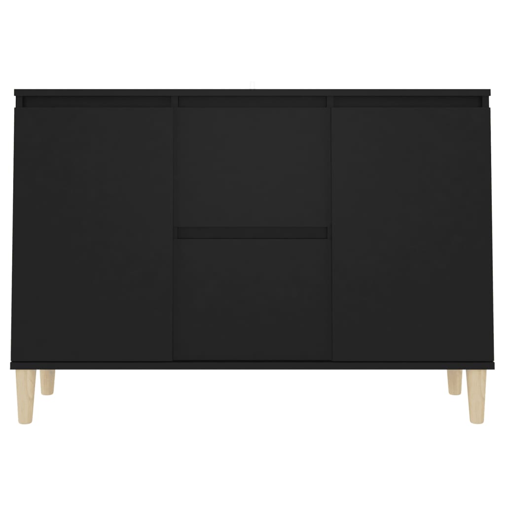 Aparador Eucali com 2 Gavetas e 2 Portas de 103 cm - Preto - Design Nórdico